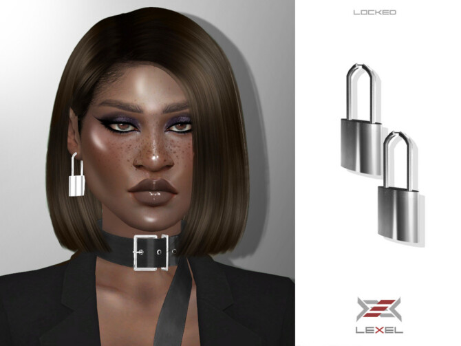 Sims 4 Locked Earrings by LEXEL s at TSR