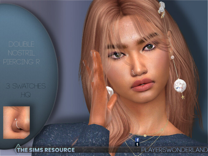 Sims 4 Double Nostril Piercing R by PlayersWonderland at TSR