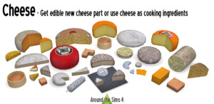 Cheese edible or cooking ingredients at Around the Sims 4
