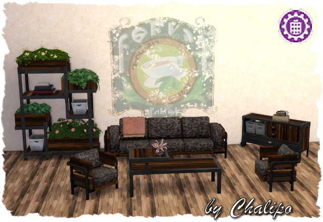 Sims 4 Loft Set recolors by Chalipo at All 4 Sims
