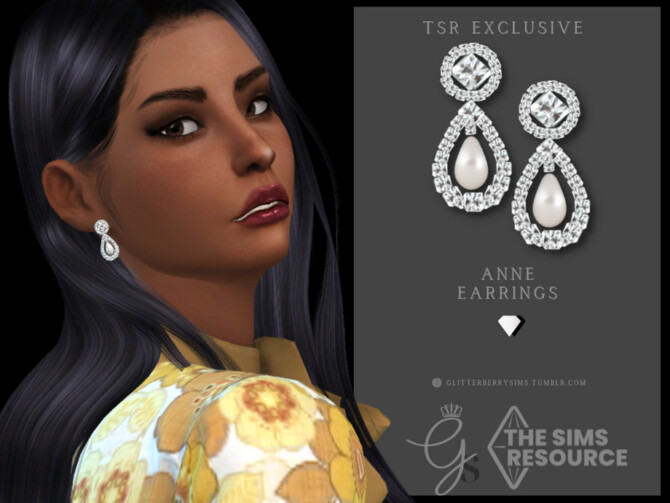 Sims 4 Anne Earrings by  Glitterberryfly at TSR