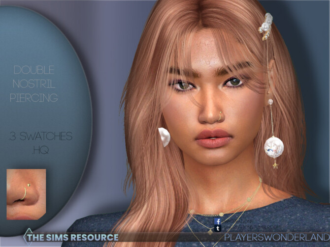 Sims 4 Double Nostril Piercing L by PlayersWonderland at TSR