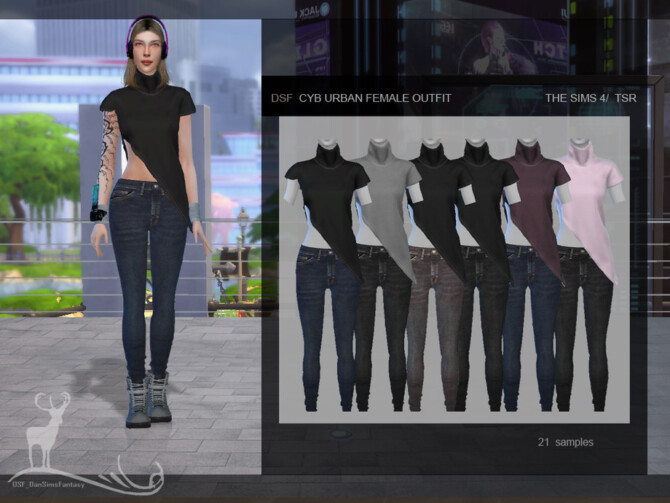Sims 4 CYB URBAN FEMALE OUTFIT by DanSimsFantasy at TSR