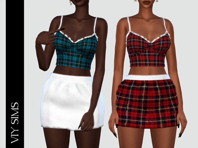 Sims 4 XMas Collection   Skirt by Viy Sims at TSR