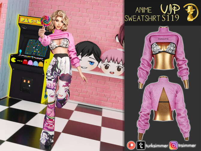 Sims 4 Anime Sweatshirt S119 by turksimmer at TSR