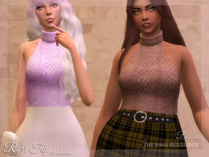 Sims 4 Rozi Top by Dissia at TSR