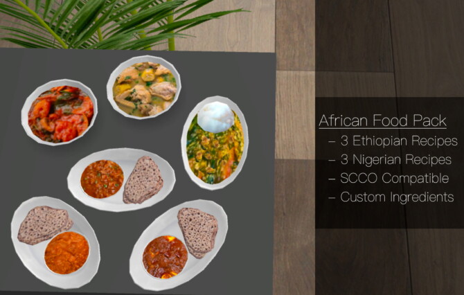Sims 4 African Food Recipe Pack *With Cookbook!* by QMBiBi at Mod The Sims 4