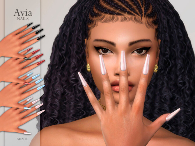Sims 4 Avia Nails by Suzue at TSR