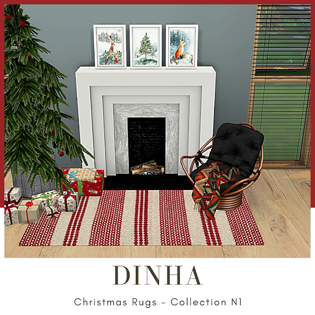 Sims 4 Christmas Rugs at Dinha Gamer