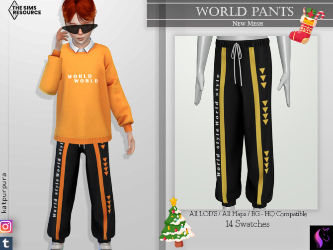 Sims 4 World Pants by KaTPurpura at TSR