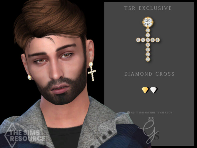 Sims 4 Diamond Cross by Glitterberryfly at TSR