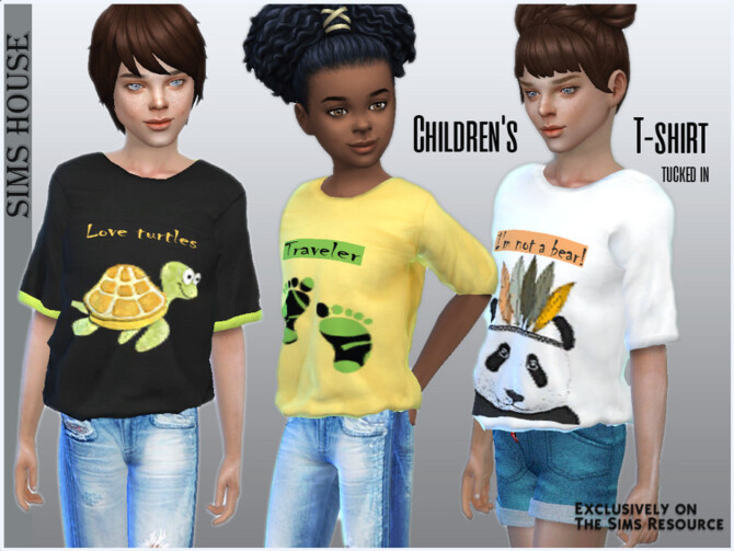 Sims 4 Childrens T shirt tucked in by Sims House at TSR