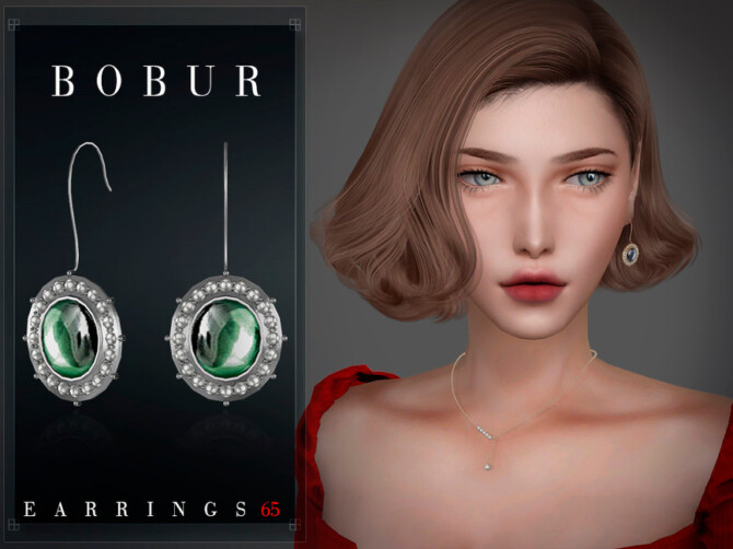 Sims 4 Sapphire earrings with pearls by Bobur3 at TSR
