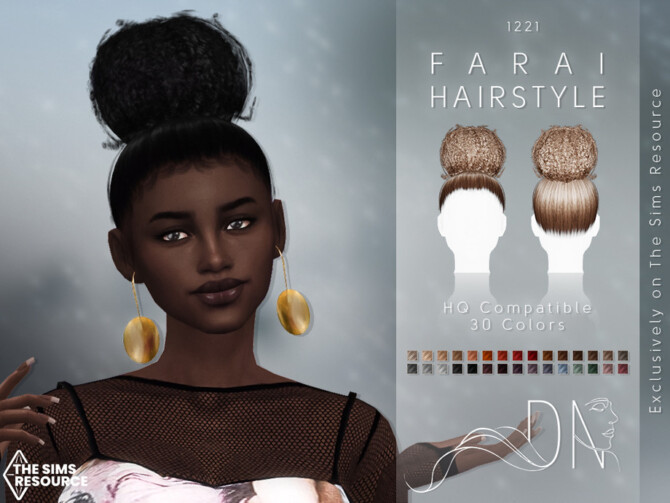 Sims 4 Farai Hairstyle by DarkNighTt at TSR