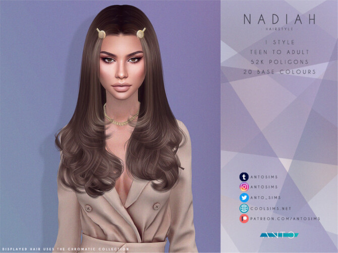 Sims 4 Nadiah  Hair by Anto at TSR