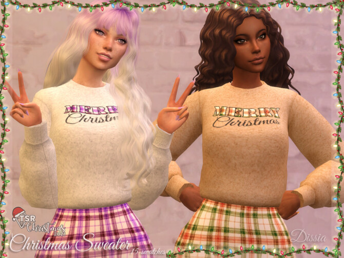Sims 4 TSR Christmas 2021   Christmas Sweater by Dissia at TSR