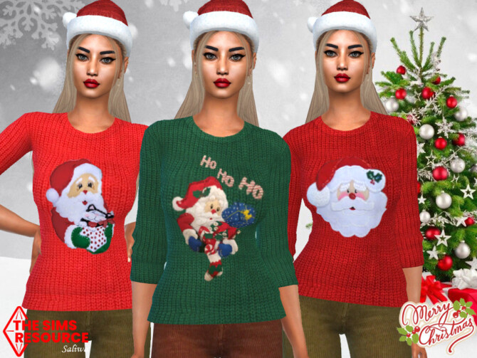 Sims 4 Santa Christmas Sweaters by Saliwa at TSR
