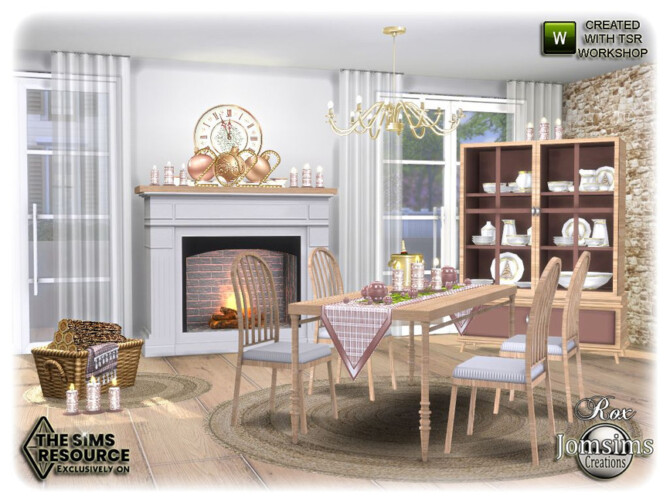 Sims 4 Rox Dining room new year 2021 by jomsims at TSR