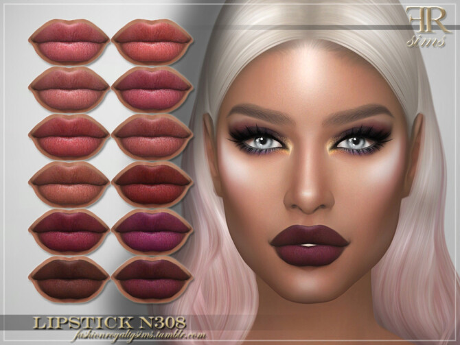Sims 4 Lipstick N308 by FashionRoyaltySims at TSR
