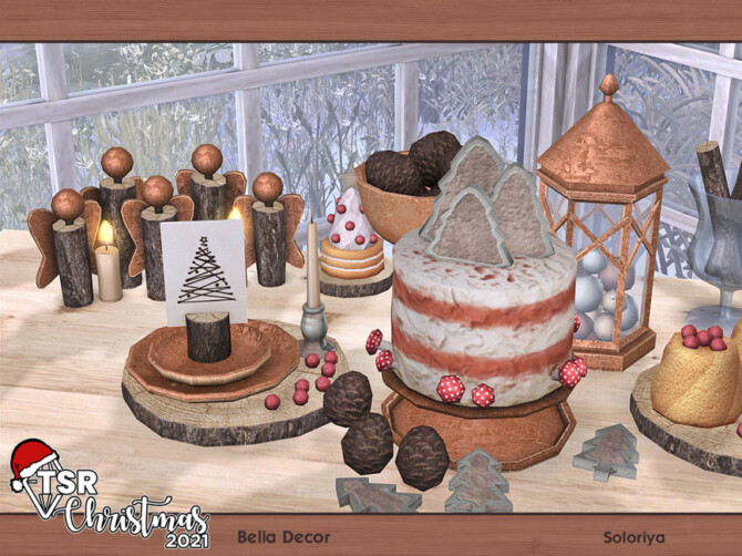 Sims 4 TSR Christmas 2021. Bella Decor by soloriya at TSR