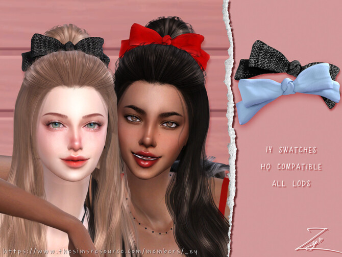 Sims 4 Head Bow by  zy at TSR