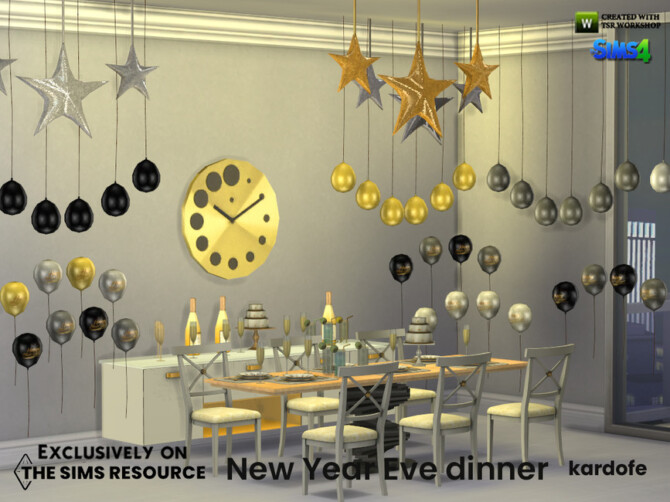 Sims 4 New Year Eve dinner by kardofe at TSR