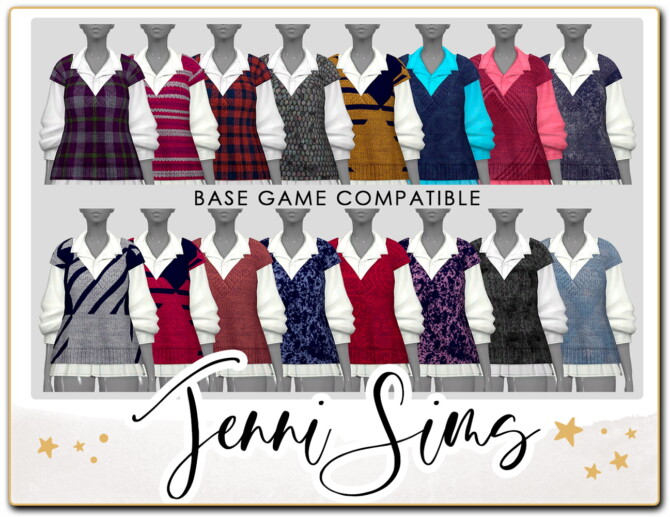 Sims 4 TOP sweater vest at Jenni Sims