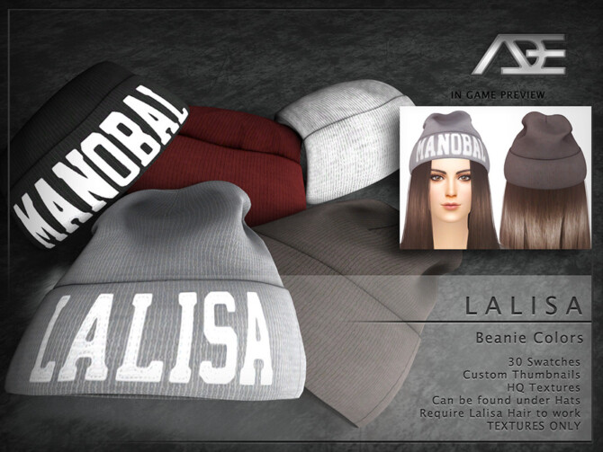 Sims 4 Lalisa Beanie Colors (Textures Only) by Ade Darma at TSR