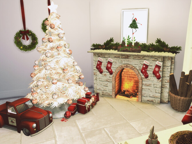 Sims 4 Christmas Livingroom by GenkaiHaretsu at TSR
