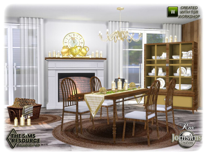 Sims 4 Rox Dining room new year 2021 by jomsims at TSR