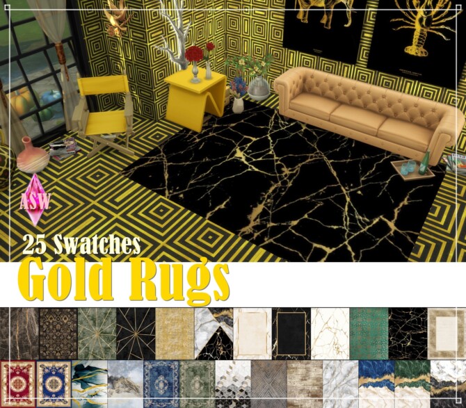 Sims 4 Gold Rugs Part 1 at Annett’s Sims 4 Welt