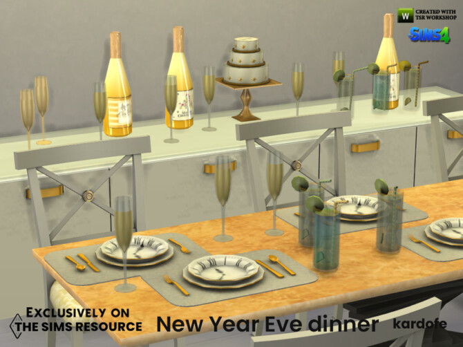 Sims 4 New Year Eve dinner by kardofe at TSR