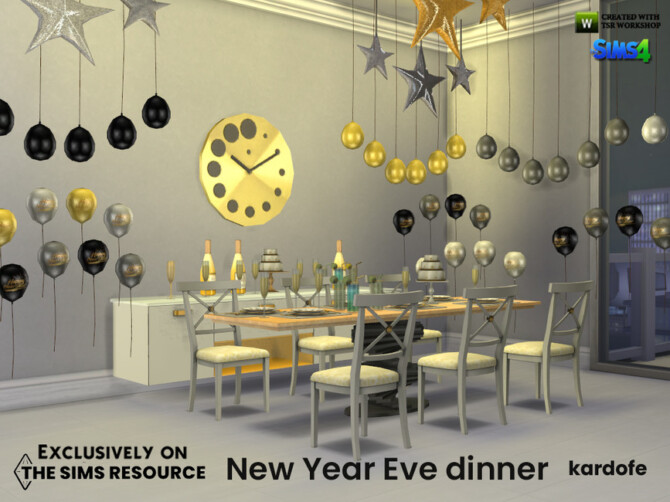 Sims 4 New Year Eve dinner by kardofe at TSR