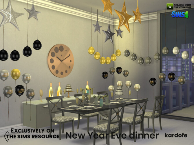 Sims 4 New Year Eve dinner by kardofe at TSR