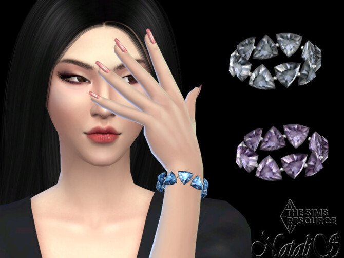 Sims 4 Trillion cut gem bracelet by NataliS at TSR