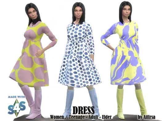Sims 4 Short dress at Aifirsa