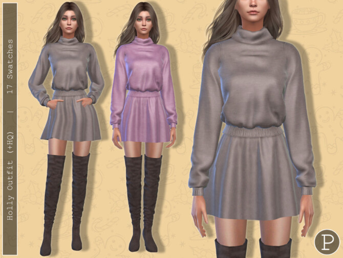 Sims 4 Holly Outfit by Pipco at TSR