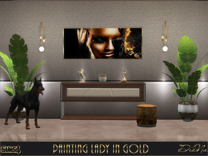 Sims 4 PAINTING LADY IN GOLD at DiaNa Sims 4