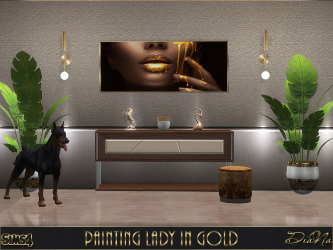 Sims 4 PAINTING LADY IN GOLD at DiaNa Sims 4