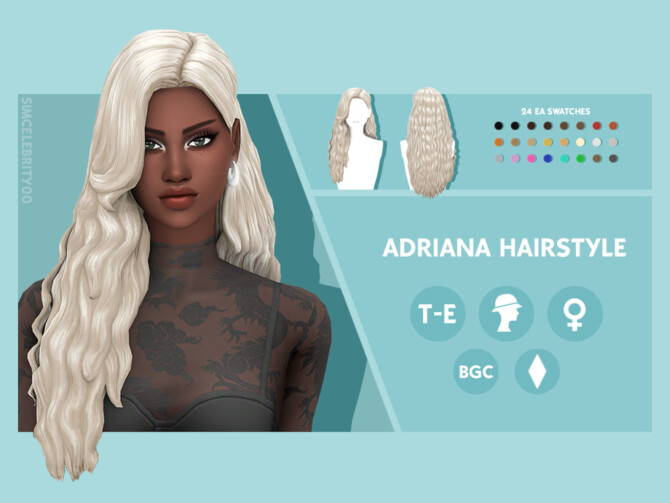 Sims 4 Adriana Hairstyle by simcelebrity00 at TSR
