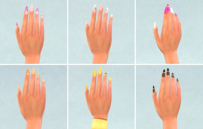 Sims 4 GraFik Nails at Frenchie Sim