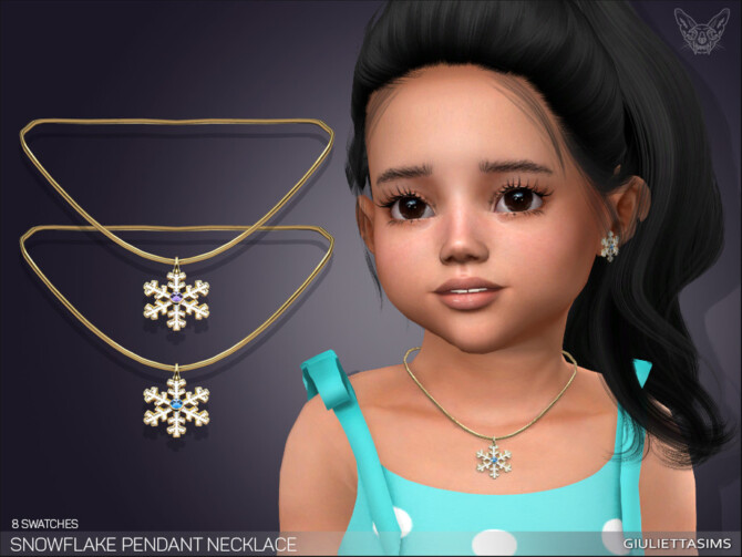 Sims 4 Snowflake Pendant Necklace For Toddlers by feyona at TSR