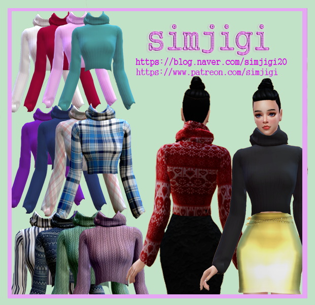 Sims 4 Neck polar knit at Simjigi