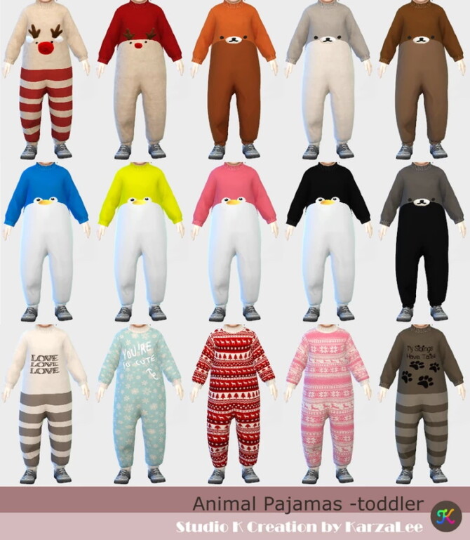 Sims 4 Animal Pajamas for toddler at Studio K Creation