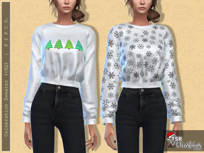 Sims 4 TSR Christmas 2021   Celebration Sweater by Pipco at TSR
