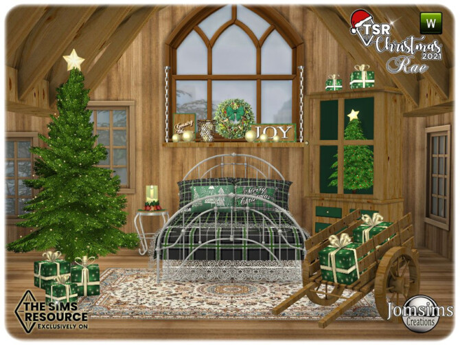 Sims 4 TSR 2021 Christmas Collection country rae bedroom by jomsims at TSR