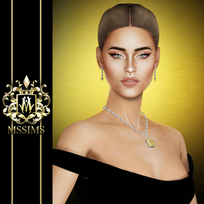 Sims 4 NECKELACE AND EARRING SET at MSSIMS