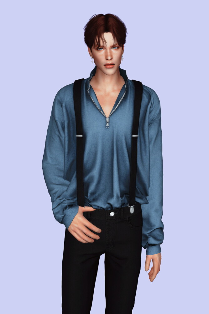 Sims 4 Half Zip Sweatshirt with Suspender at Gorilla