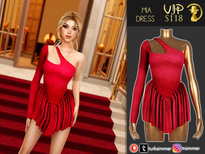 Sims 4 Mia Dress S118 by turksimmer at TSR