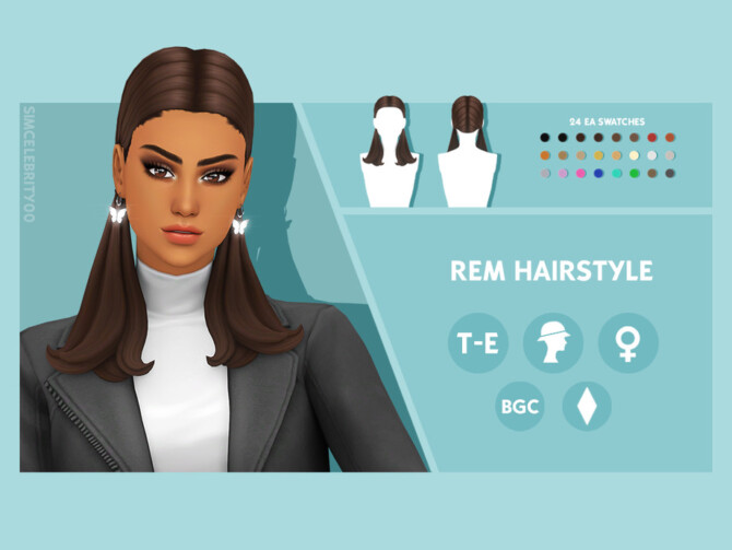 Sims 4 REM Hairstyle by simcelebrity00 at TSR